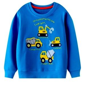 NEW -Cute Crew Toddler Boys Excavator Sweatshirts LS Sport Pullover Crewneck. 2T